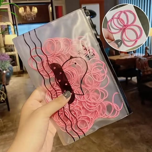 200pcs Of Cute Hair Ties For Kids & Girls - Colorful Elastic Polyester Hair Ties - Picture 6 of 11